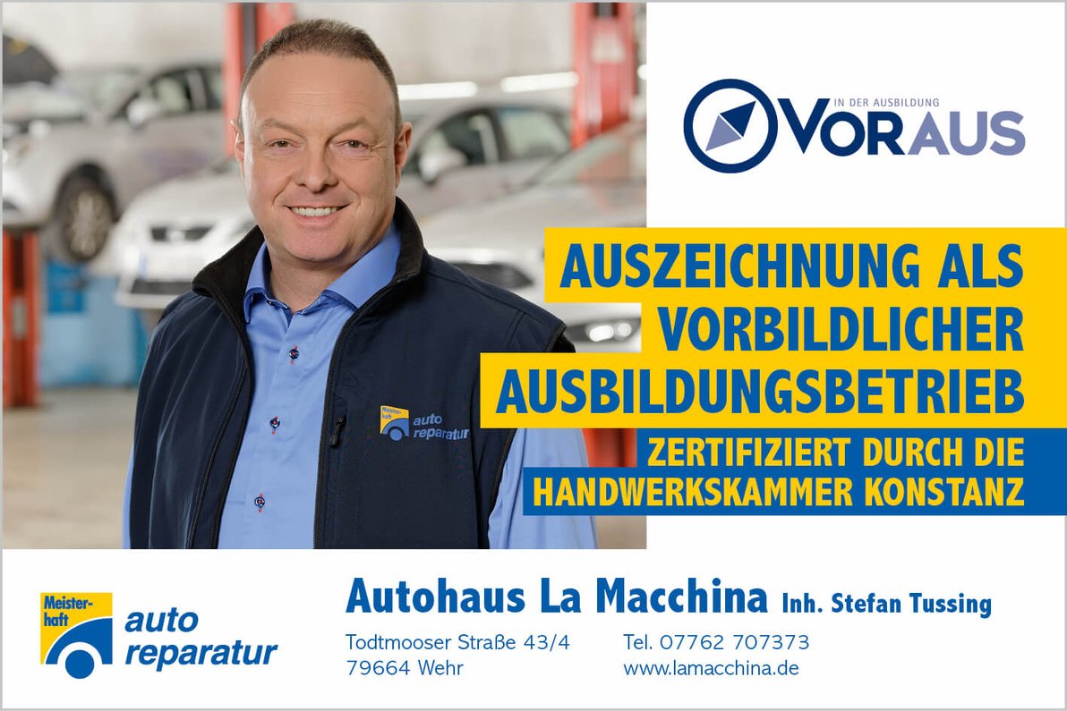 Autohaus La Macchina - vorbildlicher Ausbildungsbetrieb